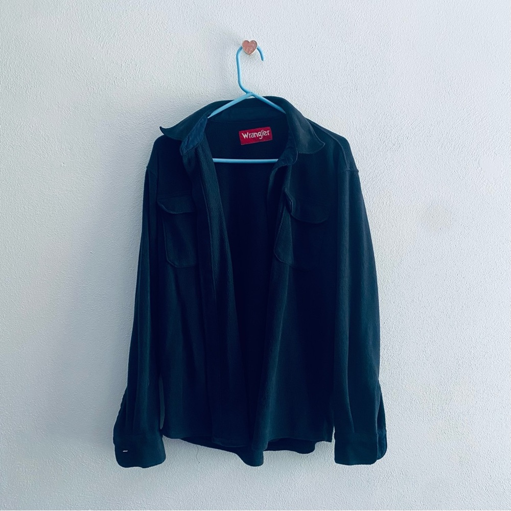 Wrangler navy blue button down shacket